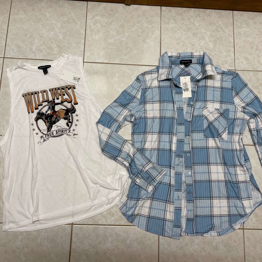 Women’s plaid shirt and Western Tank